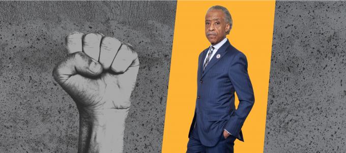 Image - Al Sharpton, next to someone's raised fist