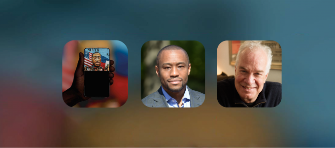 Image - Marc Lamont Hill and Todd Brewster and a smartphone