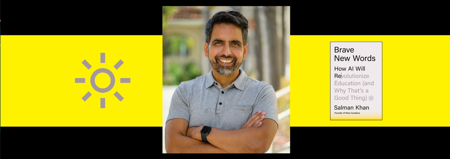 Image - Sal Khan and book cover