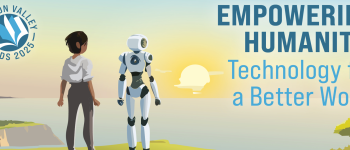 Image - person and robot and sunset
