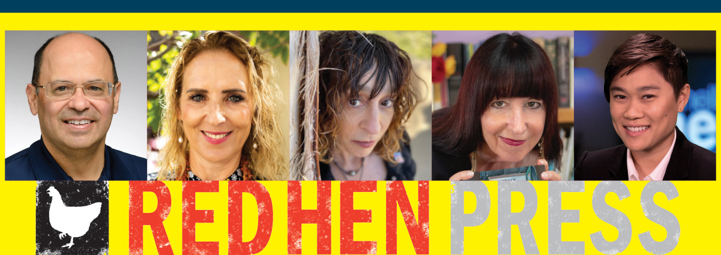 Red Hen Press Poets with Michelle Meow Image - the speakers and Red Hen Press logo