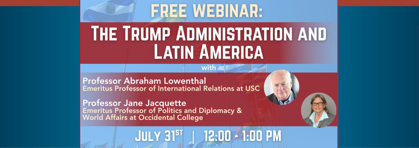 The Trump Administration & Latin America Image- the speakers and program title