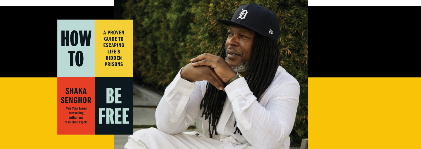 Shaka Senghor: How to Be Free Image - the speaker and his book cover