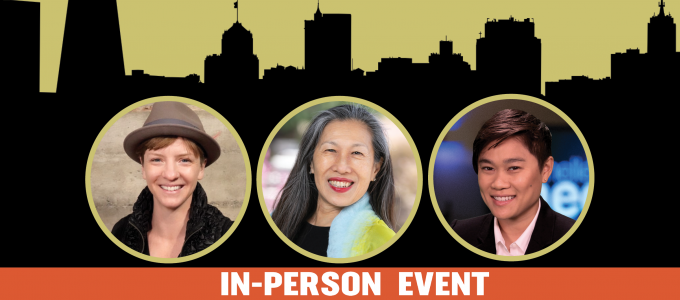 Image - speaker photos against backdrop of San Francisco skyline