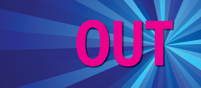 Image - the word &quot;Out&quot; against blue background