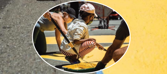 Image - girl painting the street